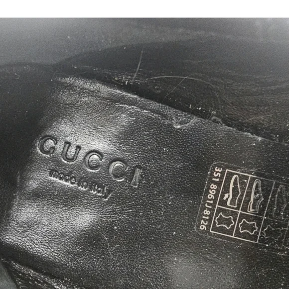 GUCCI Brixton Black Leather Horsebit Loafer Size EU 36.5 US 6.5 Collapsible Heel - Picture 15 of 16